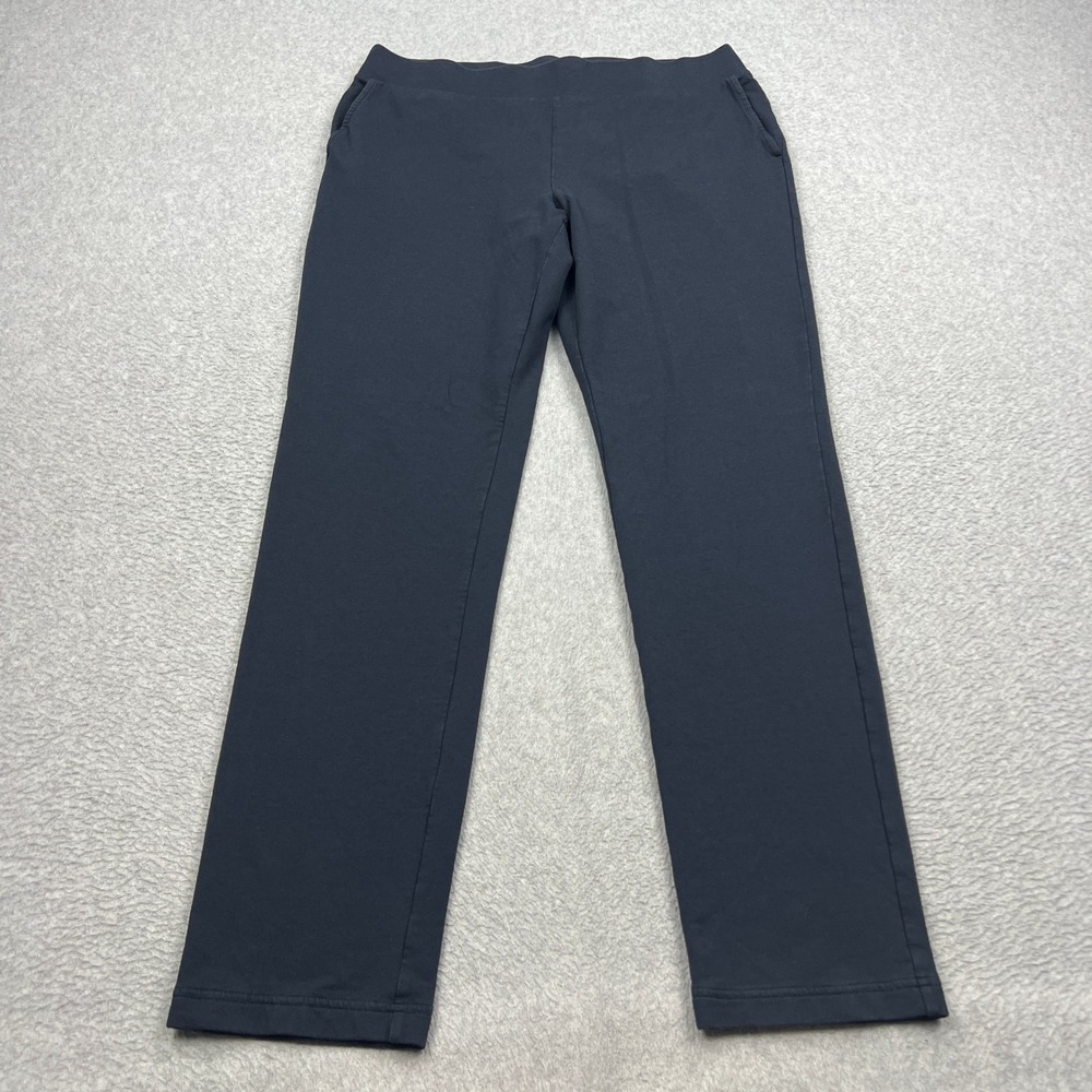 Pure Jill Slim Leg Pants Womens Medium Navy Blue Soft Knit Pima Pull On Stretch